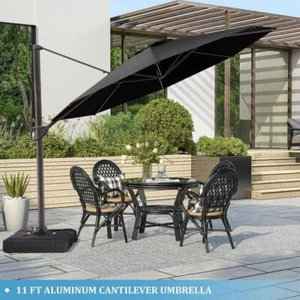 Crestlive Products Patio Cantilever Umbrella 11' X 11' Heavy-Duty Frame Round - Picture 1 of 8