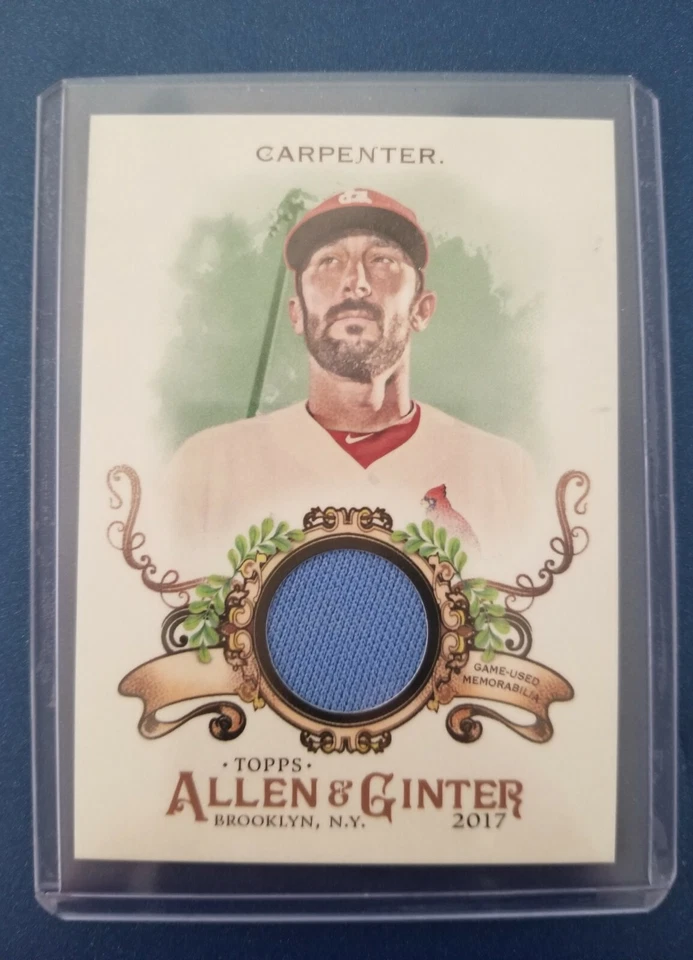 2017 Topps Allen & Ginter Relics Matt Carpenter Jersey swatch #FSRB-MCA  - Image 1 of 4