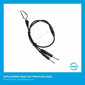 Replacement GA Twin Plug Cable for Bose A20 Aviation Headset - Foto 1 di 1