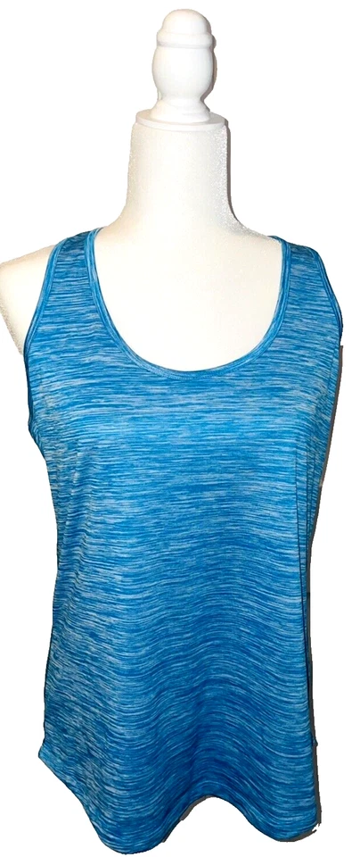 Camiseta sin mangas Bally Total Fitness atlética corredor espalda para mujer talla XL azul a rayas Foto 1 de 4