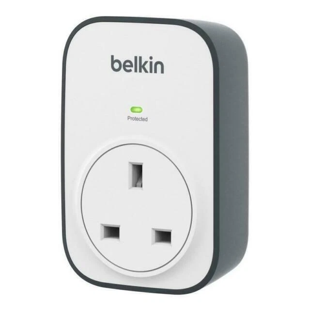 Belkin BSV102AF SurgeCube 1 Outlet Surge Protector Plug - Grey/White