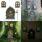 Hand Painted Fairy Door Cabin Tree Trunk Attachment Outdoor Garden Ornaments