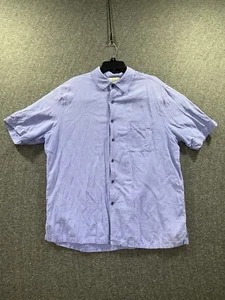 TASSO ELBA ISLAND Men Size XL Purple Silk Linen Blend Button-Up Shirt - Picture 1 of 8