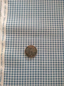 FLORENCE'S FANCY BY BETSY CHUTCHIAN. MODA FABRICS. BLUE GINGHAM. FAT QUARTER. - Picture 1 of 2