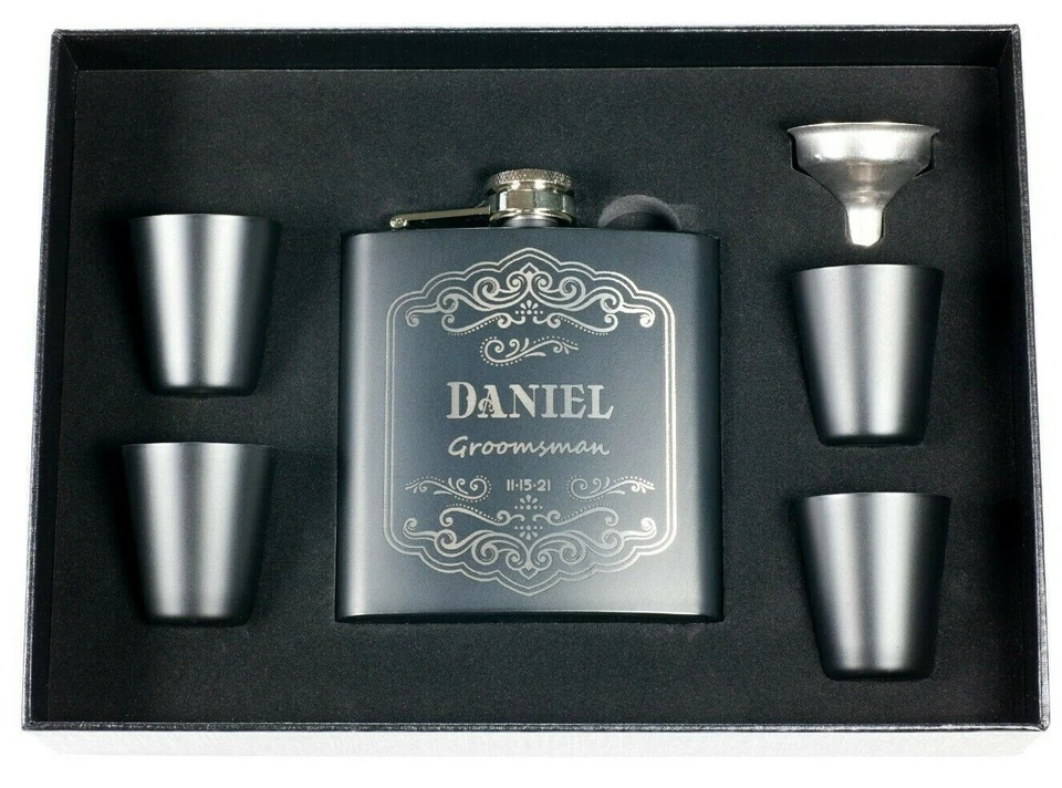 Frasco de presente personalizado para padrinhos, frasco de casamento personalizado para solteiro, noivos - Imagem 1 de 2