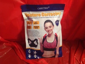Hot! CARETRAS ADJUSTABLE UPPER BACK BRACE POSTURE CORRECTOR BLACK Large Size - Picture 1 of 2