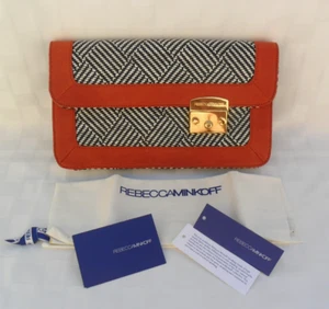 NEU VINTAGE REBECCA MINKOFF GEFLOCHTENES LEDER CLUTCH HANDTASCHE MIT ETIKETT + STAUBBEUTEL - Bild 1 von 22