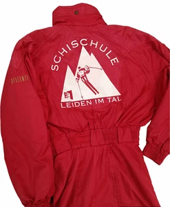 Descente Vintage Rare Womens Ski School Red Snowsuit Schischule Biertje Sz US 10 - Picture 1 of 24