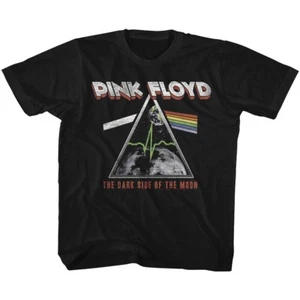 Pink Floyd Kids T-Shirt The Dark Side of the Moon Galaxy in Prism Black Tee - Picture 1 of 2