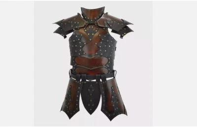 VENTA DE FIN DE SEMANA Armadura de cuero Coraza Disfraz medieval romano Armadura Vikinga Larp Foto 1 de 3