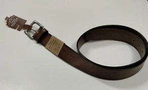 NWT New Stone Mountain Brown Belt Mens L 38-40 Genuine Leather Metal Buckle - Picture 1 of 4