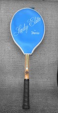 Vintage TAD T.A. Davis Lady Elite Tennis Racket With Cover Made in USA 3 L