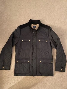 J Crew Mens Black Quilted Field Jacket W Pockets Size Medium Brand New - Picture 1 of 4