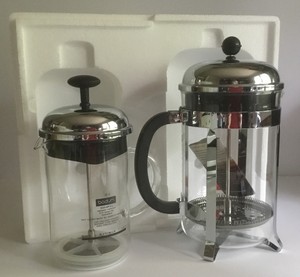 Bodum Gourmet Coffee Set 12c French Press Coffee Maker & Glass Frother Stainless