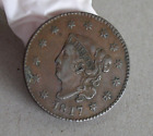 1817 Coronet Liberty Head Large Cent VG 13 Stars Almost Perfect