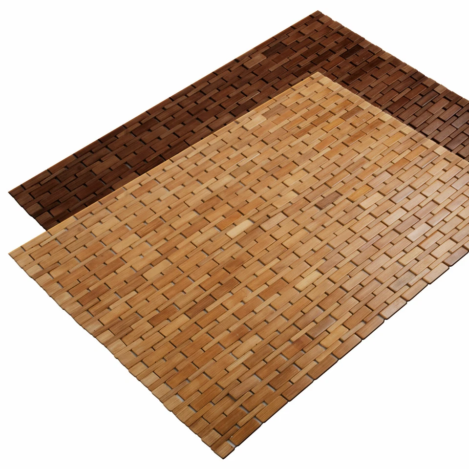 BAMBUS Badematte | 60x90cm | Badvorleger Badematten Bambusmatte Saunamatte Holz - Bild 1 von 4