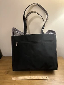 Lillian Vernon Tote Purse Bag Reversible Black Animal Print NWOT - Picture 1 of 6