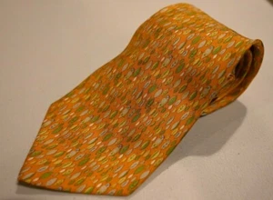 Salvatore Ferragamo orange grün Papagei Vogel skurrile Seidenkrawatte Made Italy - Bild 1 von 3