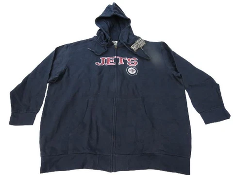New Winnipeg Jets Mens Size 2XL 2XLARGE Blue Full Zip Jacket Hoodie Cover