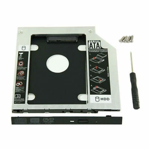 9.5mm Universal for SATA 2nd HDD SSD Hard Drive Caddy CD/DVD-ROM Optical Bay - Afbeelding 1 van 9