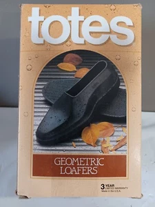 TOTES GEOMETRIC LOAFERS RUBBERS SHOE PROTECTION FIT SZ 8 1/2 - 9 1/2 MEDIUM VTG - Picture 1 of 4
