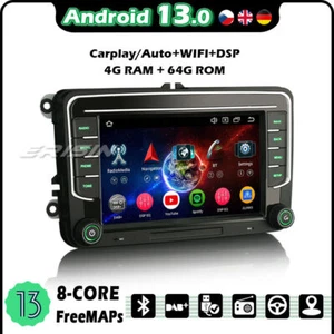 7" Android 13 Autoradio Navi Per VW Passat B6 Golf 5/6 Tiguan T5 Seat Leon Skoda - Foto 1 di 17
