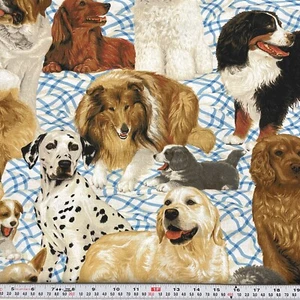 Daisy Kingdom Man's Best Friend for Springs Dog Cotton Fabric Remnant 16" x 45" - Picture 1 of 2