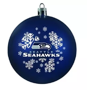 Seattle Seahawks Snowflake Shatter Proof Ball Ornament - Picture 1 of 1