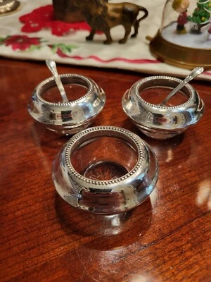 FRANK M. WHITING PEQUEÑA PLATA ESTERLINA MESA INDIVIDUAL SALERO CON CUCHARA Foto 1 de 4