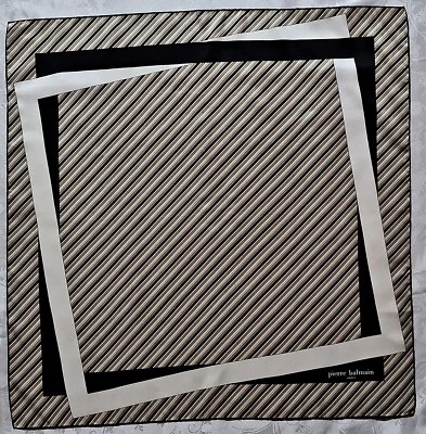 Шарф винтажный подлинный Pierre Balmain Париж логотип в полоску искусства шелк 31» квадратный - Изображение 1 из 4