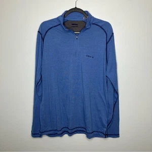 NWT ORVIS Blue Quarter Zip Pullover Outdoor Performance Large - Picture 1 of 5