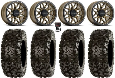 Raceline Krank 14" Wheels Br +38mm 28" Rip Saw Tires Can-Am Commander Maverick - Imagem 1 de 4