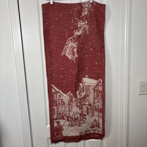 Williams Sonoma ‘Twas the Night Before Christmas Jacquard Table Runner Red - Picture 1 of 6