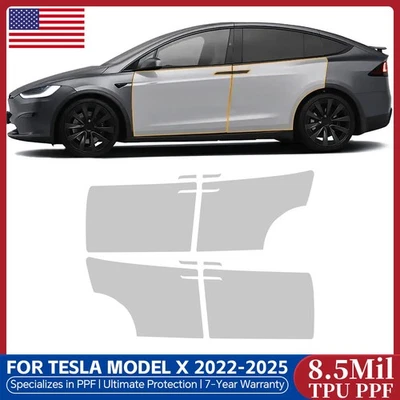 2022-2025 Tesla Model X Doors Precut Paint Protection Film 8.5Mil Clear PPF TPU - Image 1 of 4