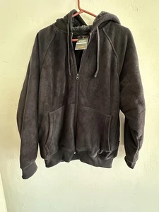 Men's Dark Gray Fleece Zip-Up Hoodie Jacket - Picture 1 of 14