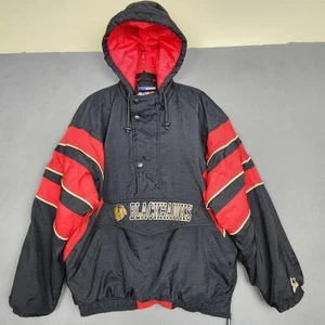 Chicago Blackhawks Jacke Herren XL schwarz rot NHL Hockey Pullover Vintage Starter - Bild 1 von 19
