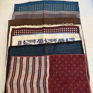 Ermenegildo Zegna Pocket Squares Lot Of 7 - Picture 1 of 3