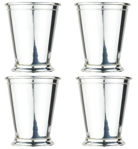 Taza de julep 100 % cobre puro menta con placa de plata pura (juego de 4) - Imagen 1 de 6