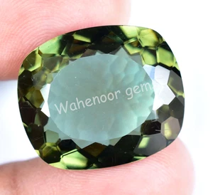 Natural Hiddenite 24.25 Ct Green Cushion Rare Certified Stunning Gemstone - Picture 1 of 6