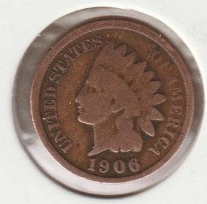 US Rare Old West 1906 Indian Head Penny Coin American Collection Shield Cent USA - Picture 1 of 2