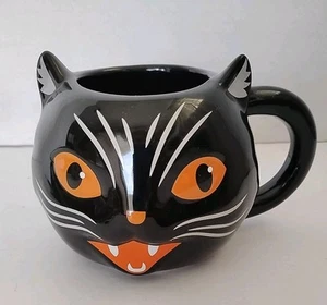 Halloween Figural Black Cat 3D Jumbo Mug 18 oz Retro Style - Picture 1 of 4