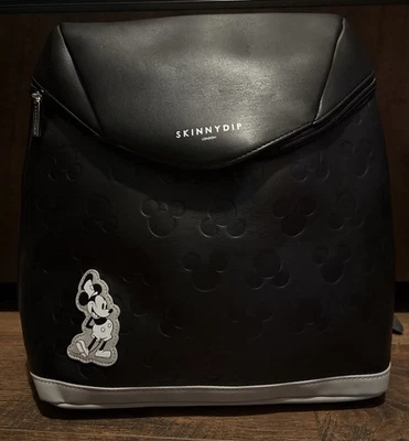 Disney Skinnydip London Black Backpack Mickey Mouse Steamboat Willie NWOT Foto 1 de 4