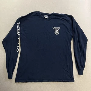 Queen’s University College Long Sleeve T-Shirt Men’s Size Large Blue Graphic Tee - Picture 1 of 7