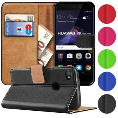 Étui Wallet Pour Huawei P8 Lite 2017 Téléphone Couverture Livre Flip Sac Housse - Photo 1/4