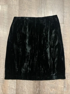 Minifalda vintage de terciopelo aplastado negra Betsey Johnson marca punk años 80 talla pequeña Foto 1 de 4
