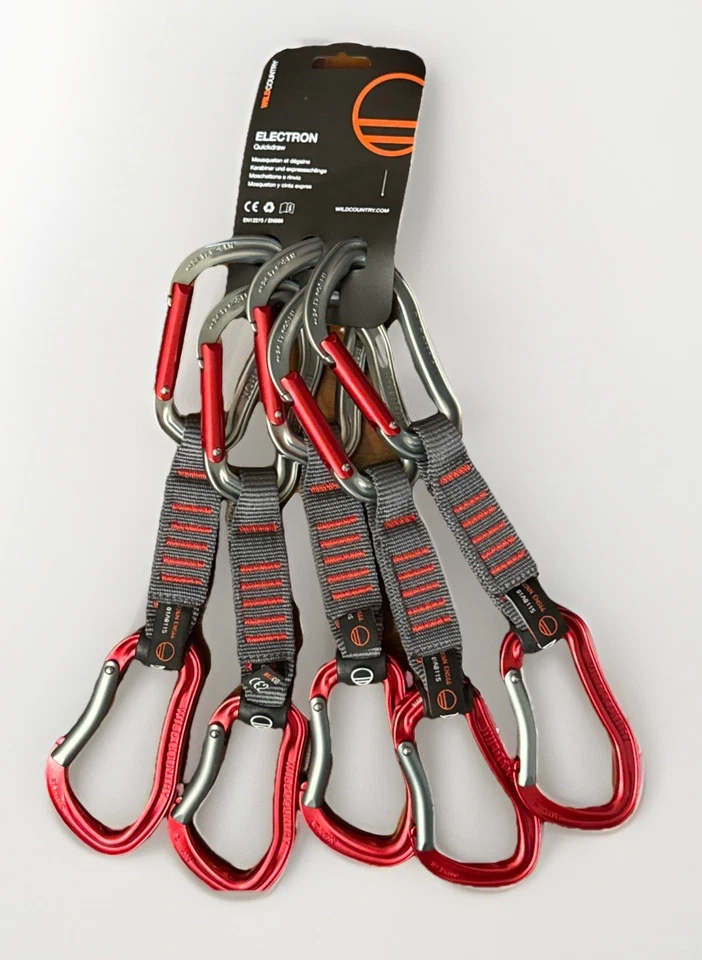 Wild Country Electron Quickdraw Set - Paquete de 5 Rojo/Negro, 12 cm - TOTALMENTE NUEVO con Etiquetas Foto 1 de 4