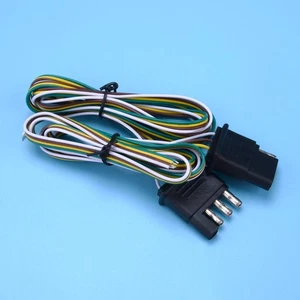 2x 4 Pin Flat Trailer Wiring Harness Kit Wishbone Style Extension Connector - Bild 1 von 5
