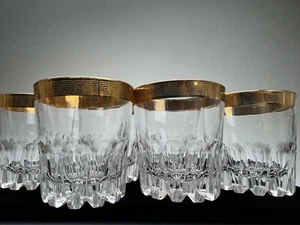 Set 6 Whiskygläser Ritz 24 Karat Goldrand Mundgeblasene Kristallglas - Bild 1 von 7