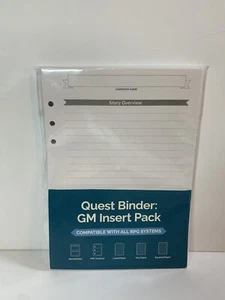 New RPG TTRPG Quest Binder GM INSERT PACK by Roll & Play Press UK - FAST US Ship - Picture 1 of 3