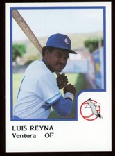 1986 Pro Cards Ventura County Gulls LUIS REYNA RC BLUE JAYS DOMINICAN REPUBLIC